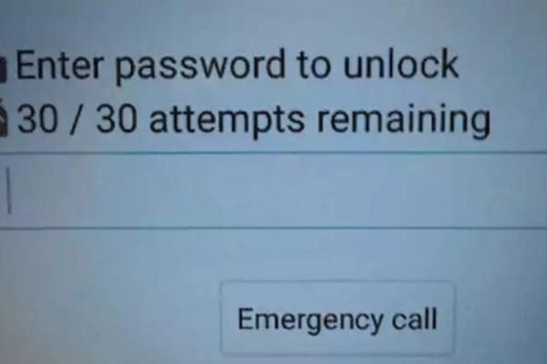 Enter Password to Unlock 30/30 Attempts Remaining